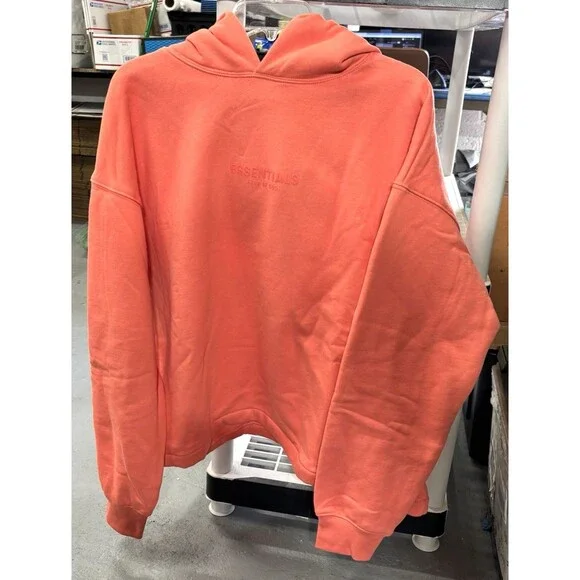 Essentials Fear Of God Relaxed Hoodie Coral Size Large NWT - Picture 4 of 7